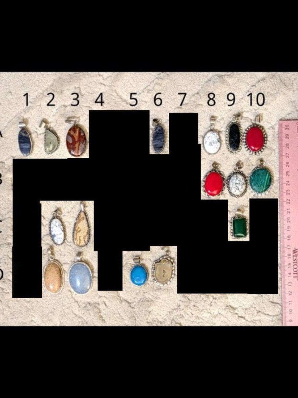 *Price for One - U Pick* Assorted Stone or Resin Bezeled Pendant with Bail